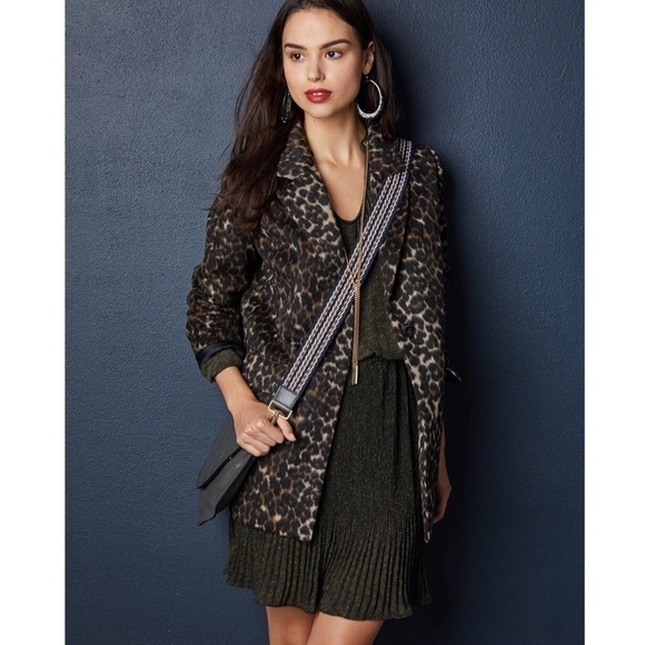 T Tahari Kendall Wool Leopard Print Coat Small - Picture 2 of 8